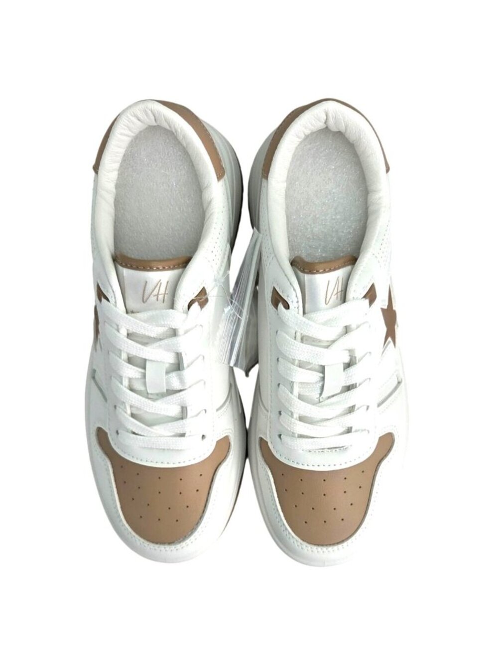 Vintage Havana Womens Star Fresh Sneakers White/Nude Size 8 With 2 Keychains